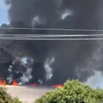 Novo foco de incêndio atinge a cobertura do Velódromo Olímpico