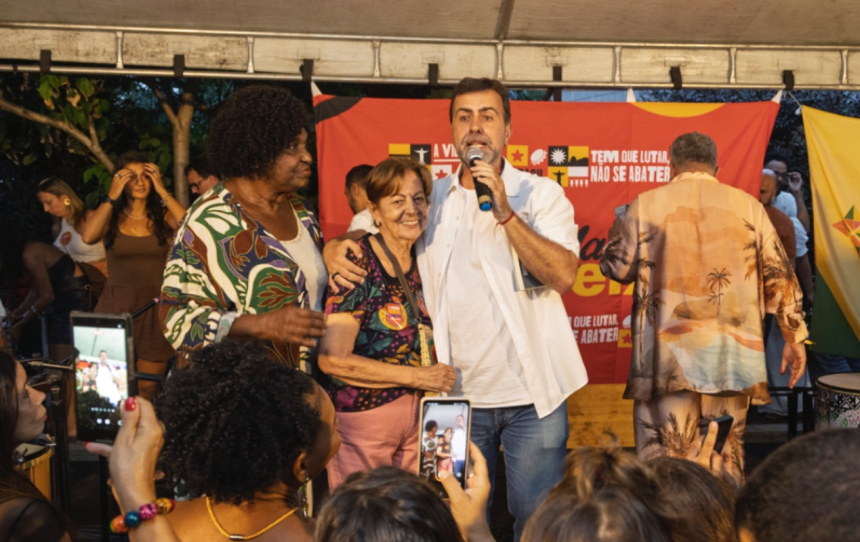 Marcelo Freixo em evento de lançamento da biografia