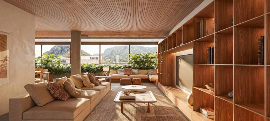 Projeto de apartamento no prédio Bruma, no Leblon