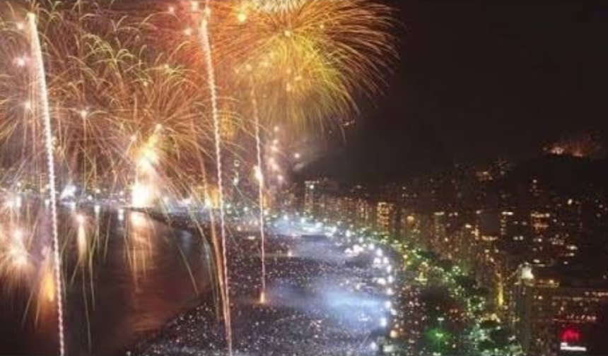 Queima de fogos no réveillon de 2001
