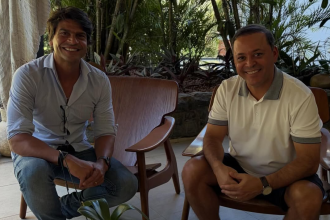 O presidente estadual do PSD, deputado federal Pedro Paulo, e o prefeito de Niterói, Rodrigo Neves (PDT)