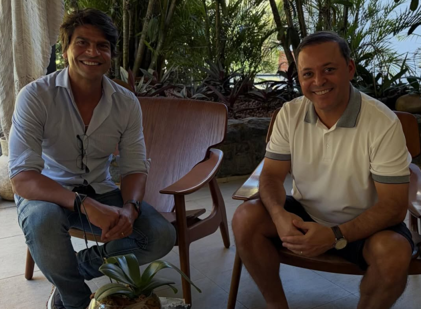 O presidente estadual do PSD, deputado federal Pedro Paulo, e o prefeito de Niterói, Rodrigo Neves (PDT)