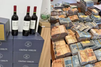 Vinhos e dinheiro apreendidos em operação da PF que mira esquema de propinas no Prtro do Rio