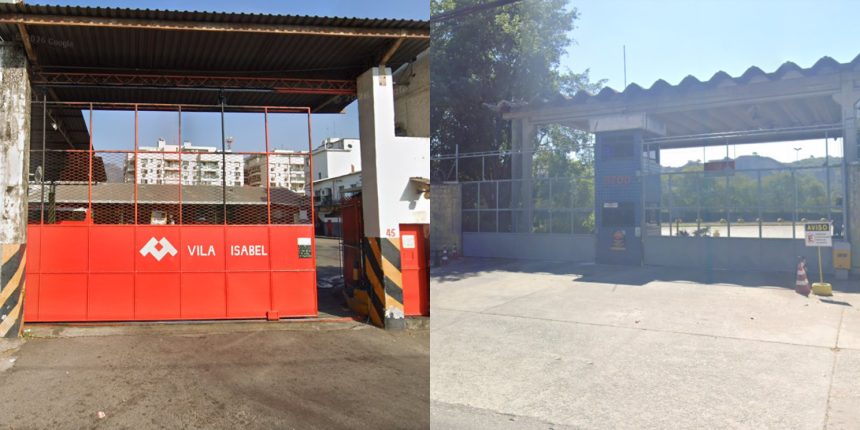 Fachadas das garagens de ônibus desapropriadas no Rio
