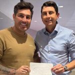 O deputado federal Juninho do Pneu e o presidente estadual do PSDB, Luciano Vieira