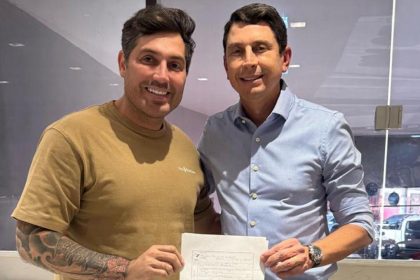 O deputado federal Juninho do Pneu e o presidente estadual do PSDB, Luciano Vieira