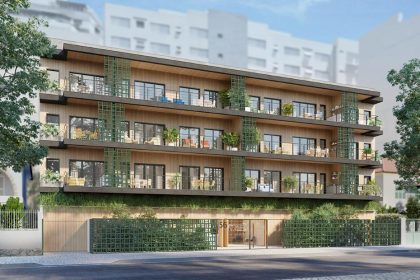 O projeto do edifício Cora, na Gávea, uma das construções paradas pela Inti Empreendimentos