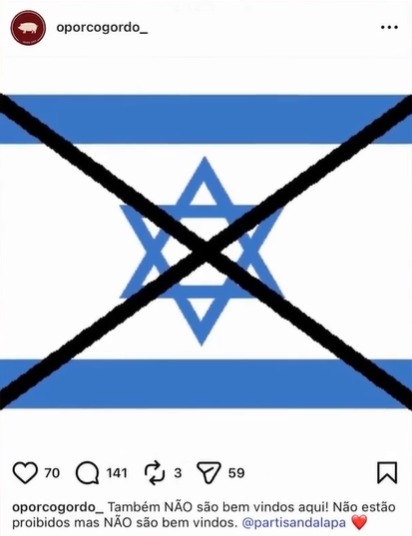 Após bar na Lapa, restaurante no Recreio também é multado por postar que cidadãos de Israel 'não são bem-vindos' 62 WhatsApp Image 2026 04 07 at 14.47.25