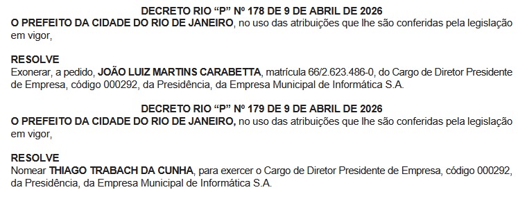 Troca de comando no IplanRio: Prefeitura do Rio nomeia novo presidente para empresa municipal de informática 62 WhatsApp Image 2026 04 10 at 07.02.57