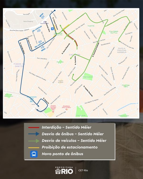 Obra da Light muda o trânsito no bairro Cachambi, na Zona Norte, a partir deste sábado (18); intervenções terminam em junho