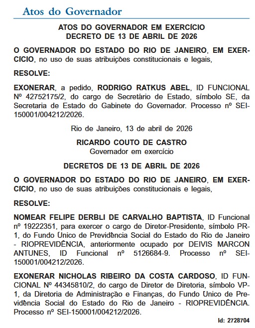 Ricardo Couto exonera Rodrigo Abel e encerra a era Cláudio Castro no núcleo central do governo do estado 62 WhatsApp Image 2026 04 13 at 20.03.48