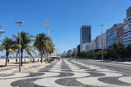 O famoso calçadão de Copacabana