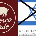 Postagem do O Porco Gordo, restaurante que disse que cidadão de Israel também não são bem-vindos lá