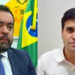 Do lado esquerdo, ex-governador Cláudio Castro; do lado direito, ex-secretário Renan Ferreirinha