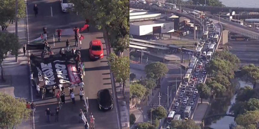 manifestação de servidores na Avenida Francisco Bicalho