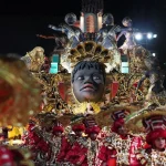 Carro alegórico da União de Maricá, estreante do Grupo Especial no próximo carnaval