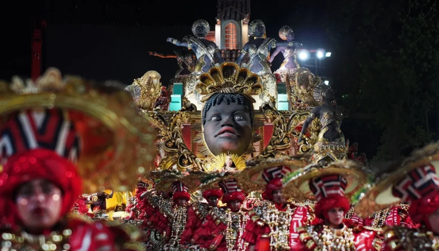 Carro alegórico da União de Maricá, estreante do Grupo Especial no próximo carnaval
