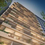 Fachada do Be.in.Rio Praia de Copacabana, projeto da Opprtunity com apartamentos tipo estúdio no Rio