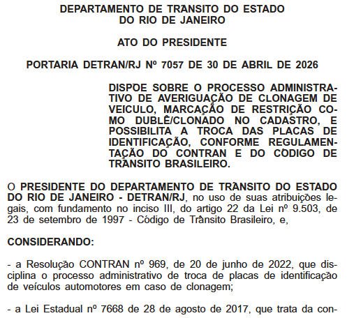Detran-RJ cria novas regras para procedimentos de combate à clonagem de veículos 62 Captura de tela 2026 05 11 135333