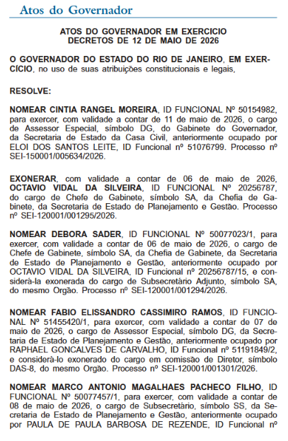 Canetada de Ricardo Couto atinge cúpula de Detro-RJ, Proderj e Secretaria de Planejamento 62 Captura de tela 2026 05 13 082256