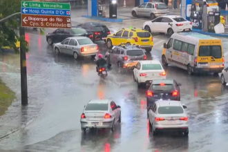 congestionamento em São Cristóvão após alto índice de chuva