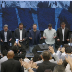 Silas Malafaia orando por Alexandre Isquierdo, Cláudio Castro, Sóstenes Cavalcante, Flávio Bolsonaro, Douglas Ruas e Marcello Crivella