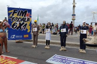 manifestação do CTB e do Sindicato em Copacabana pelo fim da escala 6x1