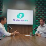 Osmar Lima e Cláudio Hermolin na gravação do Sinduscast
