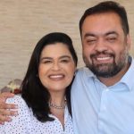 Bia Pacheco — irmã do atual presidente do Tribunal de Contas do Estado (TCE-RJ) — ao lado de Cláudio Castor