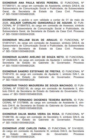 Secretário da Casa Civil faz a ‘limpa’ e exonera 116 servidores do governo do estado do Rio 68 WhatsApp Image 2026 05 11 at 09.22.05 4