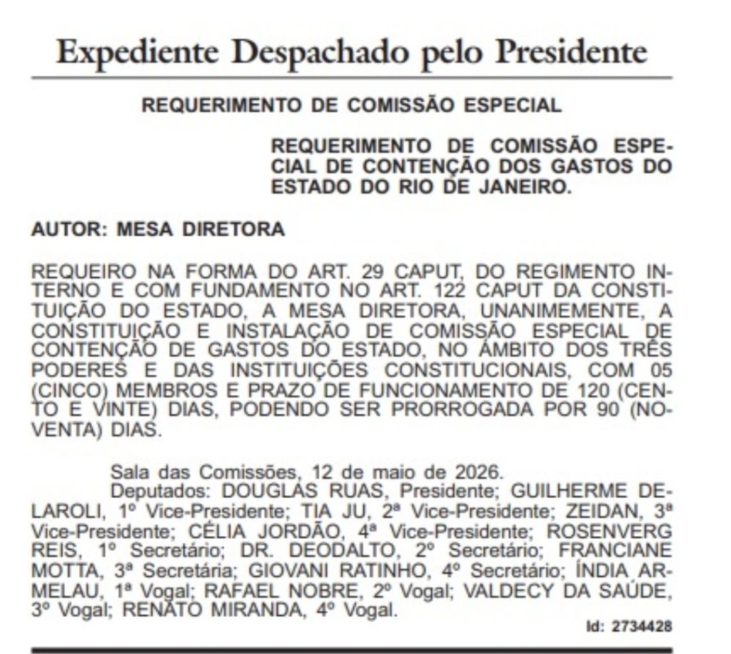 Agora é oficial: pau que dá em Chico dá em Francisco e comissão da Alerj vai fiscalizar gastos dos três poderes; inclusive do Tribunal de Justiça 62 WhatsApp Image 2026 05 12 at 21.17.59
