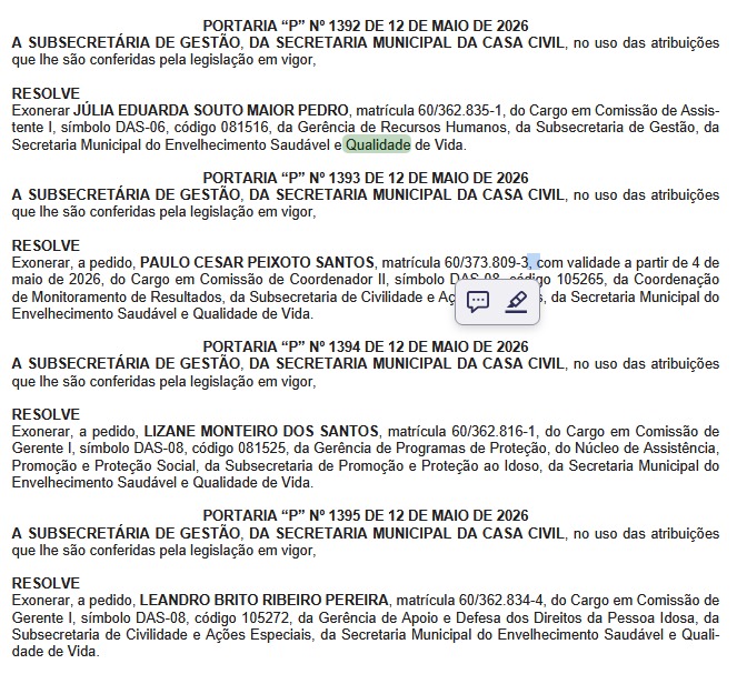 Debandada: Secretaria de Envelhecimento Saudável da Prefeitura do Rio, comandada pelo PP, sofre esvaziamento em cargos de gestão 64 WhatsApp Image 2026 05 13 at 07.12.20 1