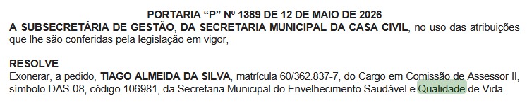 Debandada: Secretaria de Envelhecimento Saudável da Prefeitura do Rio, comandada pelo PP, sofre esvaziamento em cargos de gestão 63 WhatsApp Image 2026 05 13 at 07.12.20