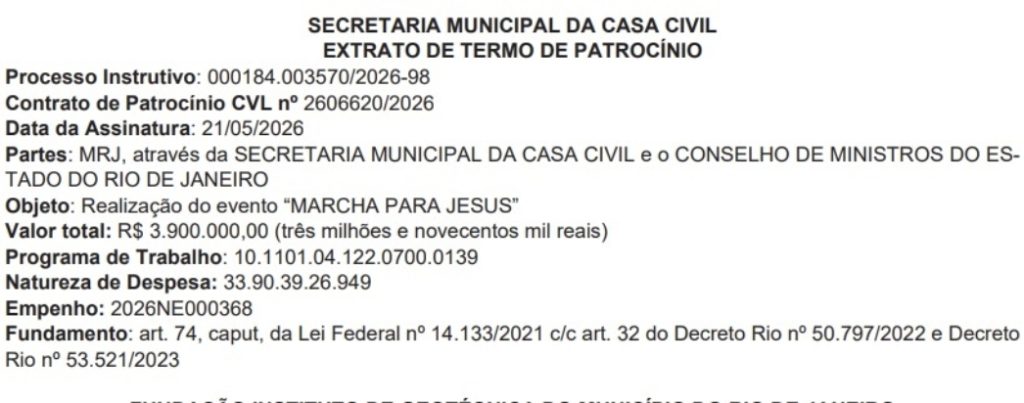 Marcha para Jesus 2026: prefeitura dobra aposta e libera R$ 3,9 milhões em patrocínio; valor iguala gasto conjunto de 2025 64 WhatsApp Image 2026 05 22 at 09.08.05