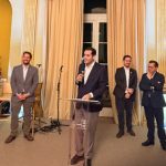 O prefeito do Rio, Eduardo Cavaliere (PSD), discursa em evento do Rio2C no Palácio da Cidade