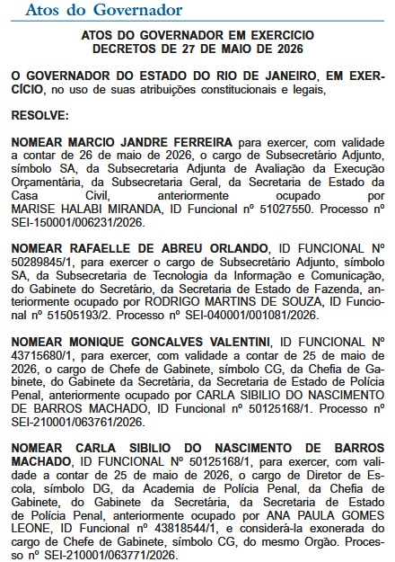 Após nomear nova secretária, Ricardo Couto faz mudanças no primeiro escalão da Polícia Penal 62 WhatsApp Image 2026 05 28 at 08.16.46