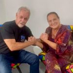 deputada Carla Machado (PSD) e presidente do Partido do Autista, Osmar Bria