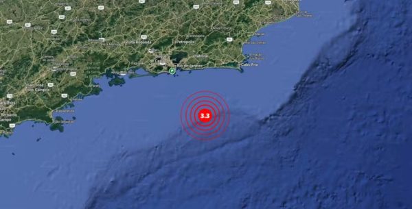 Tremor de magnitude 3,3 é registrado próximo ao litoral de Maricá