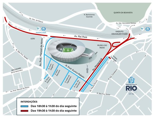 Entorno do Maracanã terá operação de trânsito para jogo da Libertadores nesta terça-feira
