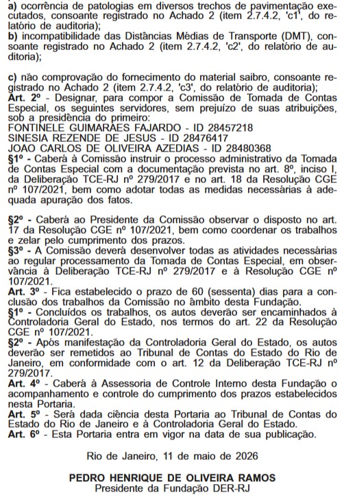 Asfalto rachado, frete suspeito e insumos sem comprovação: por decisão do Tribunal de Contas, DER-RJ abre investigação na RJ-186 63 der2