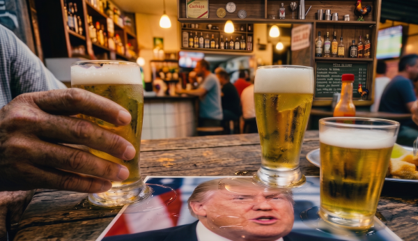 A conversa se dividia entre a falta de sanidade mental de Donald Trump, como diziam uns, ou a sua maldade.