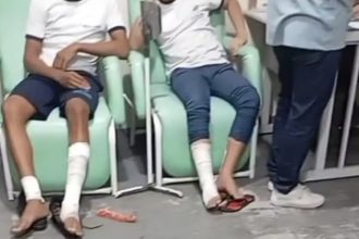 Estudantes ficaram feridos por explosão de bomba em escola de Belford Roxo