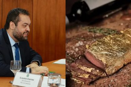 ex-governador Cláudio Castro (PL) e bife de ouro