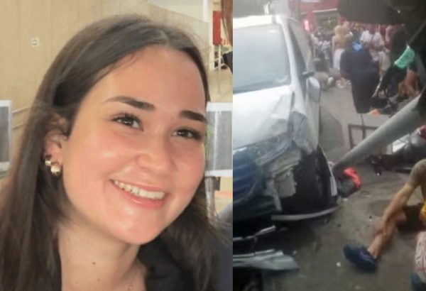 Foto de Mariana Tanaka Abdul Hak, filha de diplomatas morta em atropelamento em Ipanema, e uma imagem de acidente na Zona Sul que terminou na morte da jovem