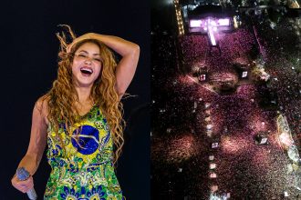Shakira durante show em Copcabana