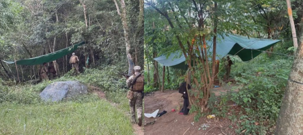 Bope descobre acampamento do tráfico em área de mata no Morro do Borel