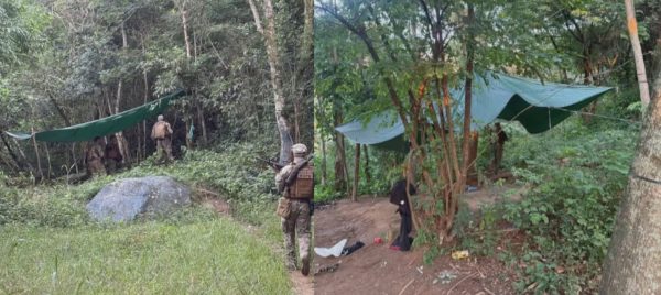 Acampamento do tráfico descoberto no Morro do Borel pelo Bope