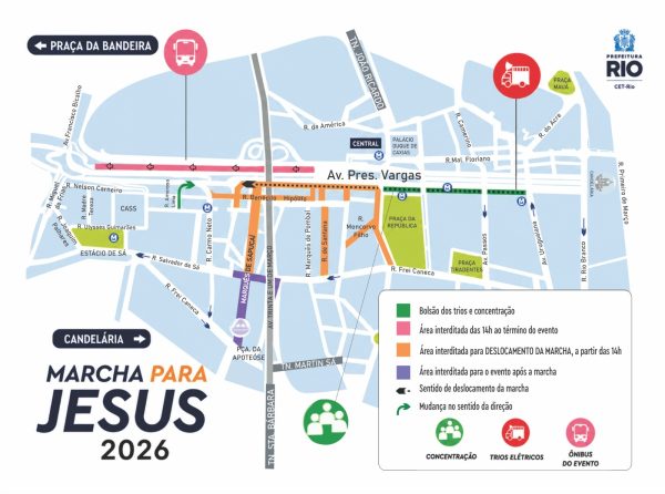 Prefeitura prepara operação para a 19ª Marcha para Jesus, no Centro do Rio; metrô terá esquema especial