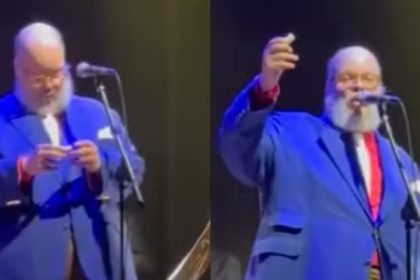rolha arremessada no palco em show do Ed Motta