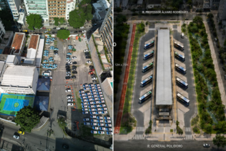 Vista aérea do terreno que pode virar um terminal intermodal em Botafogo